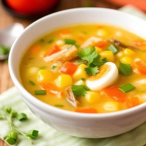 Sweet Corn & Egg Vegetable Soup